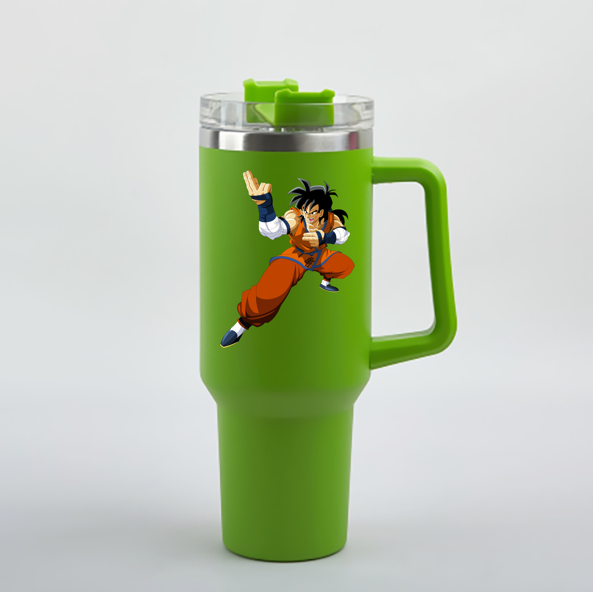 （画像用） ドラゴンボール ヤムチャ DRAGON BALL Yamcha 1200mL車用タンブラー - クリスタルステッカー（プラスチックストロー付き）